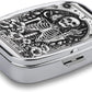 Metal 2 Compartment Pill Organizer Travel Friendly Portable Compact Pill Box Cute Pill Case to Hold Vitamins,Fish Oil,Supplements,Meds,Tablet for Purse,Pocket. (Last)