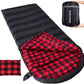 0 Degree Sleeping Bag Cotton Flannel Winter Cold Weather for Adults XXL Sleeping Bag 4 Season Big and Tall with Pillow Compression Sack