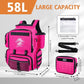 Goture Fishing Backpack, 58L 900D Water-Resistant Insulated Tackle Backpack with Cooler, Rod Holders, 8 Lure Pockets, Detachable Crossbody Bag, Gear Storage Large Fishing Bag for Camping Hiking