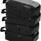 4pc Small Compression Packing Cubes for Suitcases - Carry-on Organizer Cubes - Luggage Packing Compression Bags for Travel