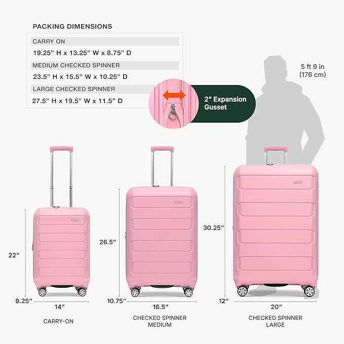 Traveler's Choice Pagosa Hardshell Expandable Luggage with Spinner Wheels, Pink, 2-Piece Set (22/26)