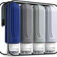 Travel Bottles for Toiletries, Large 6oz Oversize Containers, BPA Free Leak Proof Tubs Refillable Liquid Traveler Accessories with Toiletry Bag for Cometic Shampoo and Lotion Soap (4 Pack)