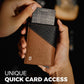 Jenoss Smart Wallet For Men: Full Grain Leather, Handcrafted, Slide Metal Pop Up Case, Slim RFID Blocking Credit Card Holder, Compact 12 Cards Slot Organizers, ID, Money Clip(Brown & Black)