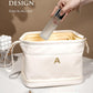 Birthday Gifts-Teen Girl Gifts Trendy Stuff Initial Large Makeup Bag for Women, Personalized Double Layer Cosmetic Bag with Makeup Brush Organizer, PU Leather Travel Toiletry Bag,Bride Gift