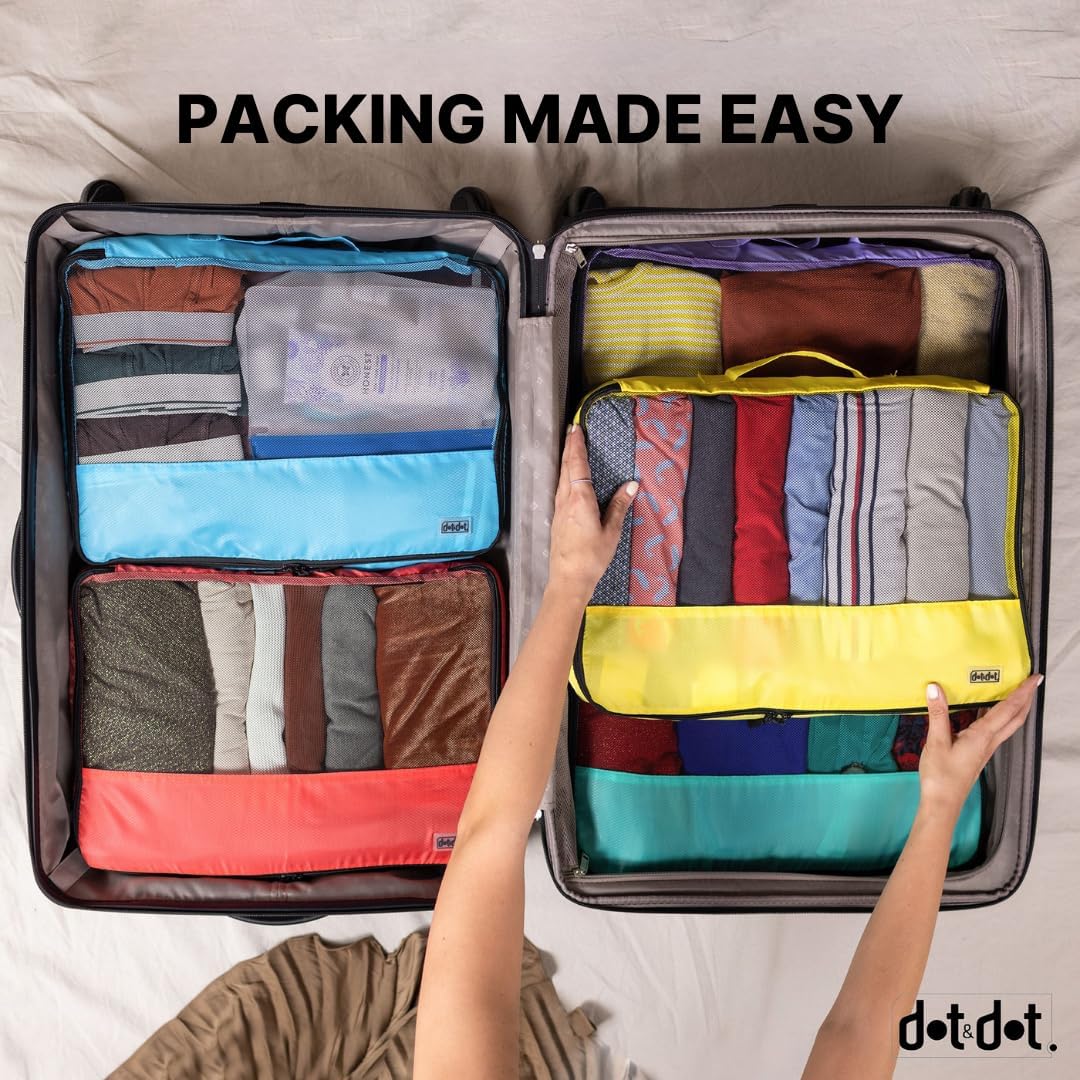 Large Packing Cubes for Suitcases - 5 Pcs set of Packing Cubes for Travel Carry on Suitcase Organizer Bags - Travel Cubes Organizer Bags for Luggage - Roamly