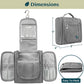 PAVILIA Toiletry Bag Travel Bag for Women Men, Hanging Cosmetic Organizer, Water Resistant Makeup Bag for Accessories Toiletries, Large Travel Essentials Kit (Grey)