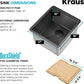 KRAUS Kore Workstation 17-inch Undermount 16 Gauge Black Stainless Kitchen Sink, Single Bowl Kitchen Sink in PVD Gunmetal Finish with Accessories, KWU1101-17-PGM