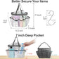 F-color Mesh Shower Caddy Portable with Drawstring - Upgrade Deeper 7 Pockets Dorm Room Essentials for Guys Girls with S Hook, Shower Bag Basket Tote for College Camping Toiletry Bathroom, White