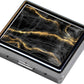 Silver Vintage Pill Box 7 Day Metal Pill Box with Mirror and 8 Compartments Cute Travel Pill Organizer for Purse (Gold and Black Marble)