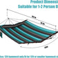 TegerDeger 12FT 2 Person Hammock Large Hammock 450LB Capacity with V Shaped Hardwood Spreader Bar & Nylon Rope for Outside, Patio, Garden, Backyard, Beach, Poolside - Teal Stripes