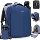 RAINSMORE Camera Backpack Hard Shell for DSLR/SLR Waterproof Camera Bag with Laptop Compartment 15.6 Inch Professional Camera Case with Rain Cover Photography Backpack Bag with Camera Lens Case Blue