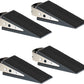 Shackcom Rubber Door Stopper Wedge, 4 Pack Black Heavy Duty Door Stop Suitable for All Floor Types, with Stainless Steel Hangers for Easy Storage, Prevents Unwanted Slams and Bumps