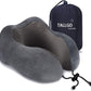 Travel Pillow, Best Memory Foam Neck Pillow Head Support Soft Pillow for Sleeping Rest, Airplane Car & Home Use (Grey)