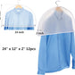 Shoulder Covers Plastic Hanger Covers for Clothes (Set of 12) Closet Clothes Protectors Breathable Clear Jacket Cover with 2" Gusset for Suit, Coat, Jackets, Blouses, Dress - 24'' x12" x2''/12 Pack
