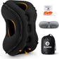 Inflatable Travel Pillow,Multifunction Travel Neck Pillow for Airplane to Avoid Neck and Shoulder Pain,Support Head,Neck,Used for Sleeping Rest, Airplane and Home Use,with Eye Mask, Earplugs, Black