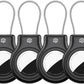 Waterproof Airtag Holder,4 Pack Airtag Keychain with Secure Lock,Airtags Case for Apple Airtag,Anti-Lost Protective Case Air tag Accessories for GPS Item Finder Tracker Luggage, Bag,Key,Pet,Black