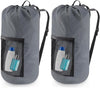 Laundry Bag Backpack, 2PCS Extra Large Travel Laundry Bag with Mesh Pocket & Adjustable Shoulder Straps,Dirty Clothes Travel Bag for College Students Dorm,Apartment(Grey)
