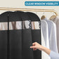 10 Pack - Moucas 43" Black Garment Bag, Mens Suit Bags for Closet Storage and Travel, Garment Bags for Hanging Clothes, Suit Cover Bags with Zipper for Coats, Jackets, Shirts