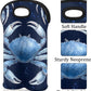 Neoprene Wine Tote, Bottle Carrier Gag Insulating Neoprene Thicker, Insulated Wine Bag for Travel Holds Two Bottles, Bottle Carrier Bags Protect the Bottles, Blue Crab