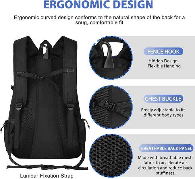 LARIPOP Lacrosse Bag Extra Large Backpack with Stick Holders & Helmet Compartment for Men Women Youth