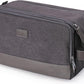 WANDF Toiletry Bag for Men Travel Toiletry Organizer Canvas and Leather Dopp Kit Water-Resistant Shaving Bag for Travel Accessories (Grey, Large) - Roamly