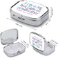 Metal 2 Compartment Pill Organizer Travel Friendly Portable Compact Pill Box Cute Pill Case to Hold Vitamins,Fish Oil,Supplements,Meds,Tablet for Purse,Pocket. (CRY)