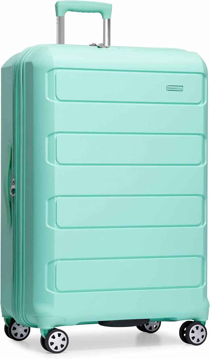 Traveler's Choice Pagosa Hardshell Expandable Luggage with Spinner Wheels, Mint, 30-Inch Large