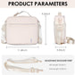 NOL Kids Lunch Bag - Kids 3+ Reusable Insulated Lunch Box with Zipper Closure Buckle Handle Adjustable Long Shoulder Strap, Easy-Clean Waterproof Fabric, Children Lunch Tote Bag for School -Cream