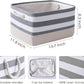 TheWarmHome Storage Basket Fabric Basket with Handles Dog Toy Basket Cloth Storage Bin Shelf Basket Decorative Storage Basket Shoe Basket Gift Basket(Grey&White Stripes-1 Pack,15.7L×11.8W×8.3H)