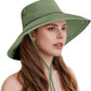 Sun Hats for Women Wide Brim Ponytail UV Protection Beach Hat Packable Waterproof Bucket Hat for Travel Hiking Gardening