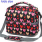 FlowFly Double Decker Cooler Insulated Lunch Bag Large Tote for Boys, Girls, Men, Women, With Adjustable Strap,Heart