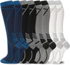 Compression Socks for Women Men Circulation Knee High 8 Pairs for Nurses, Running, Travel, Athletic