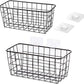 2 Set Hanging Wall Basket Organizer Over the Cabinet Door Wire Baskets for Organizing -No Drilling Adhesive Wall Storage Basket, Space-Saving Hanging Baskets for Organizing Wall Mount Storage,Black