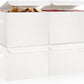 Large 22 Quart Linen Fabric Foldable Storage Bin Cube Organizer Basket with Flip-Top Lid & Handles, Clothes Blanket Box for Home, Office, Closet, White, 4 Pack 14.6 x 9.5 x 9.5”