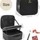 Relavel Makeup Bag with LED Mirror, Travel Makeup Case with Rechargeable Lighted Mirror 3 Color Lights, Dual Layer Cosmetic Box Makeup Brush Lipstick Holder Organizer for Women, Leather Black