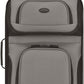 U.S. Traveler Lightweight Rolling 20" Carry On Luggage Softside Suitcase, Grey, 2 Wheel Single