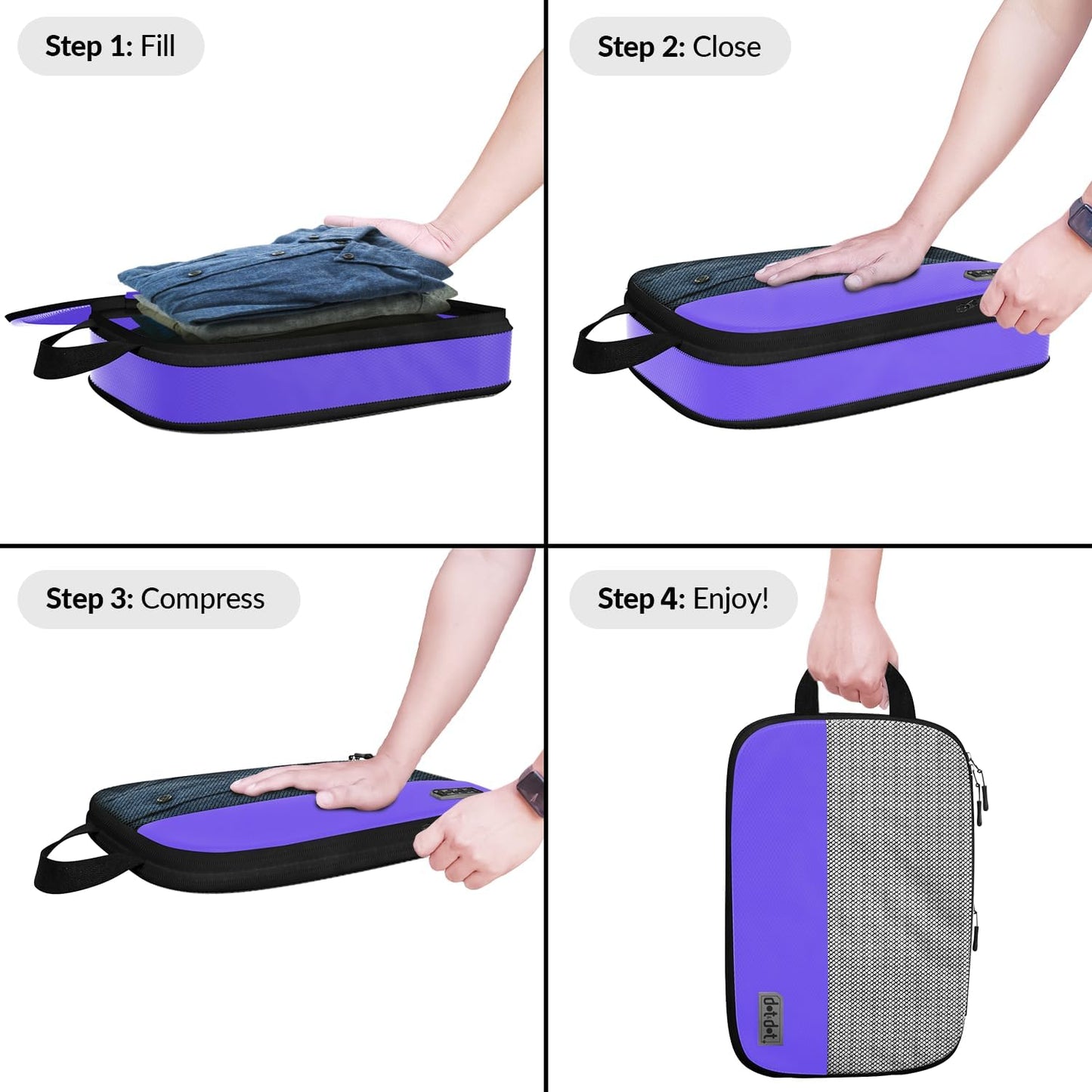 Large Compression Packing Cubes for Travel - 5 Pcs set of Packing Cubes Compression, Carry on Suitcase Organizer Bags - Travel Cubes Organizer Bags for Luggage - Roamly