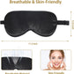 4 Pack Super Soft Silk Sleep Mask - 100% Blackout, Zero Eye Pressure, Blindfold with Adjustable Strap, Travel Eye Covers (Black&Pink&Blue&Light Blue)