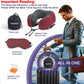 napfun Neck Pillow for Traveling, Upgraded Travel Neck Pillow for Airplane 100% Pure Memory Foam Travel Pillow for Flight Headrest Sleep, Portable Plane Accessories, Wine-Red Set, Medium (120-200LB)