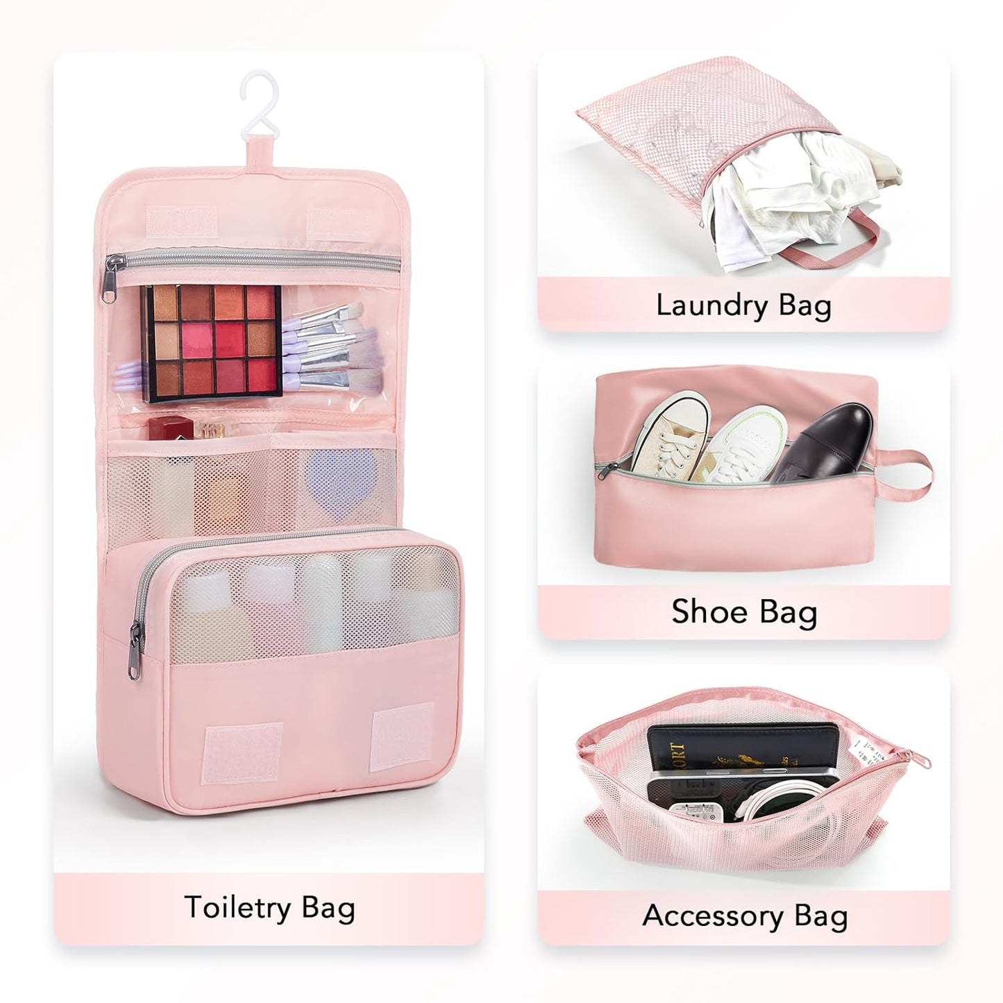 10 Set Compression Packing Cubes for Travel Essentials Women Mom,Compressible Expandable Packing Cubes for Suitcase,OlarHike Luggage Organizer Bags for Travel,Handy Helper for Organizing Clothes(Pink) - Roamly