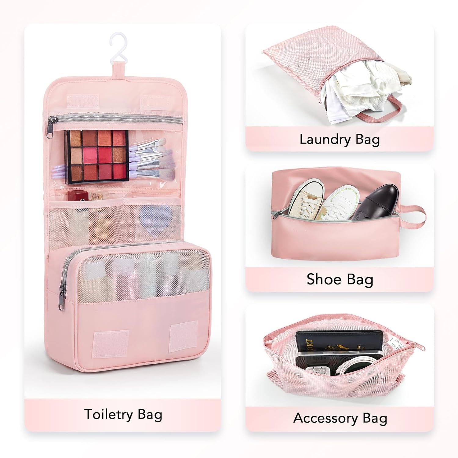 10 Set Compression Packing Cubes for Travel Essentials Women Mom,Compressible Expandable Packing Cubes for Suitcase,OlarHike Luggage Organizer Bags for Travel,Handy Helper for Organizing Clothes(Pink) - Roamly