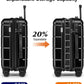 KYME Carry On Luggage 22x14x9 Airline Approved Expandable with Cup Holder 20 Inch Hardshell Carry-On Suitcase with Spinner Wheels TSA Lock Small Lightweight Travel Rolling Luggage Black