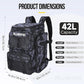 PLUSINNO Fishing Backpack with Fishing Rod Gear Holders Tackle Box, 42L Large Water-resistant Tackle Backpack Store Tools, Gear