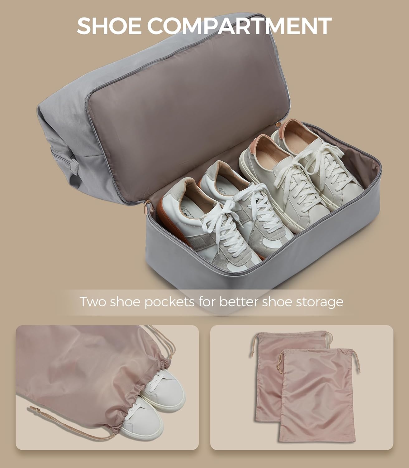 Weekender Bags for Women, Large Travel Duffel Bag with Shoes Compartment, Carry On Overnight Tote Bags with Toiletry Bags, Hospital Bags for Labor and Delivery - Roamly