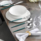 Mirror Silver Green Silverware Set, 20-Piece Stainless Steel Flatware Set, Satin Finish tableware Cutlery Set, Service for 4, Home and Restaurant, Dishwasher Safe