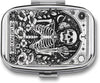 Metal 2 Compartment Pill Organizer Travel Friendly Portable Compact Pill Box Cute Pill Case to Hold Vitamins,Fish Oil,Supplements,Meds,Tablet for Purse,Pocket. (Last)