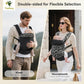Reversible Baby Carrier – Black Solid & Leopard Print; Lightweight & Breathable Lyocell Fabric; Ergonomic Lumbar Support and Quick Hands-Free Wear for Newborn to Toddler (7–44 lbs)