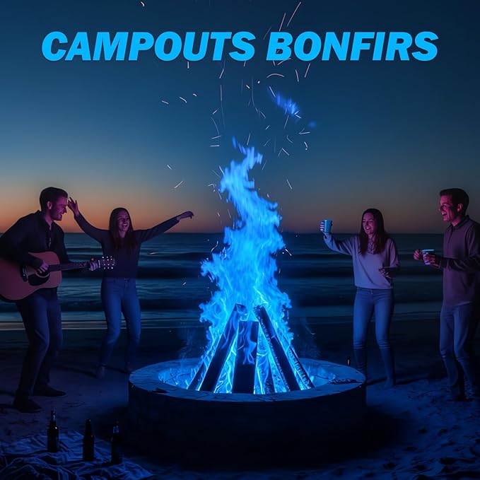 25 Pack Colorful Flames Color Fire Packets Fire Pit for Campfire,Fire Color Packets Camping Accessories for Kids & Adults,Outdoor Fire Changing Flame Powder. (25 Packets)