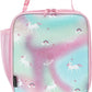 FlowFly Kids Lunch box Insulated Soft Bag Mini Cooler Back to School Thermal Meal Tote Kit for Girls, Boys, Glitter-Unicorn