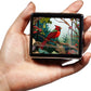 Silver Vintage Pill Box 7 Day Metal Pill Box with Mirror and 8 Compartments Cute Travel Pill Organizer for Purse (Cardinal Stained Glass)
